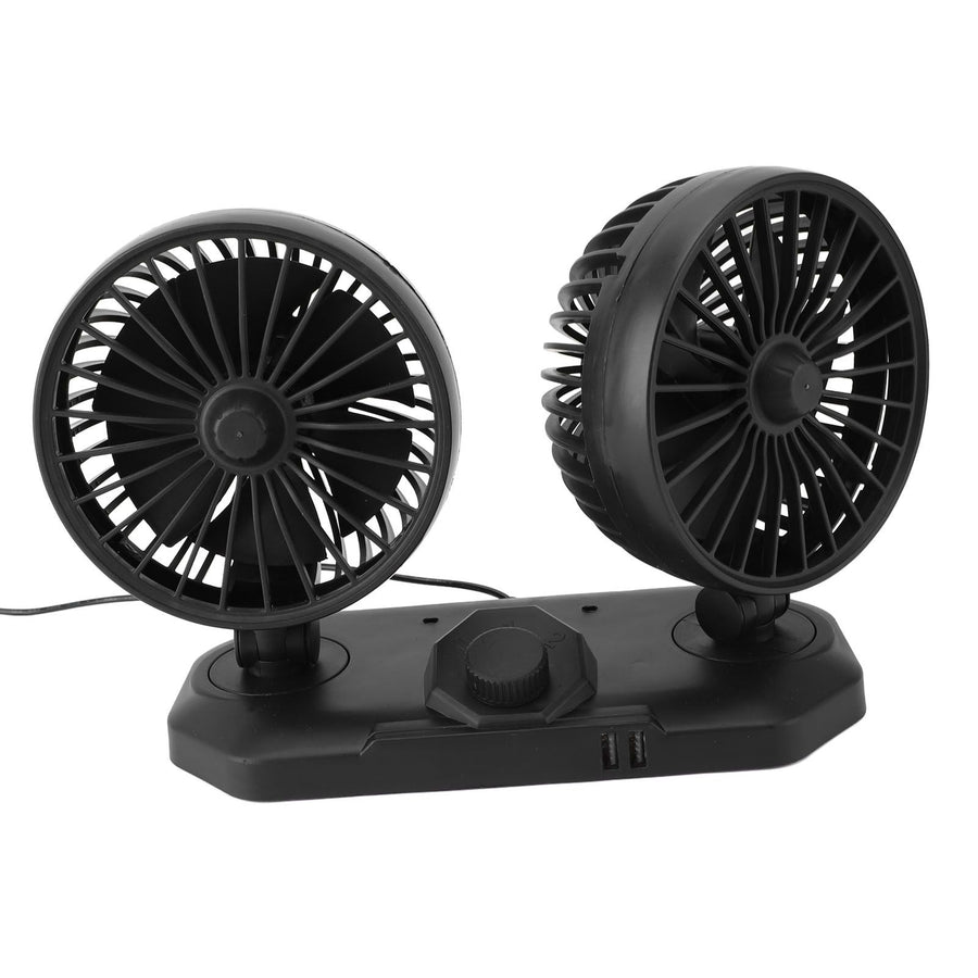 Dual Head Car Cooler Fan Powerful Cooling Ultra Silent USB Fan 360 Degree Rotation Air Circulation Fan for Car 12v