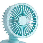 Desktop Fan 3 Speed Adjustable Portable Rechargeable Silent Small Fan Powerful USB Desk Fan for Dormitory Office Blue