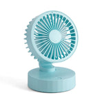 Desktop Fan 3 Speed Adjustable Portable Rechargeable Silent Small Fan Powerful USB Desk Fan for Dormitory Office Blue