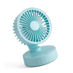 Desktop Fan 3 Speed Adjustable Portable Rechargeable Silent Small Fan Powerful USB Desk Fan for Dormitory Office Blue