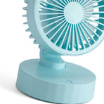 Desktop Fan 3 Speed Adjustable Portable Rechargeable Silent Small Fan Powerful USB Desk Fan for Dormitory Office Blue