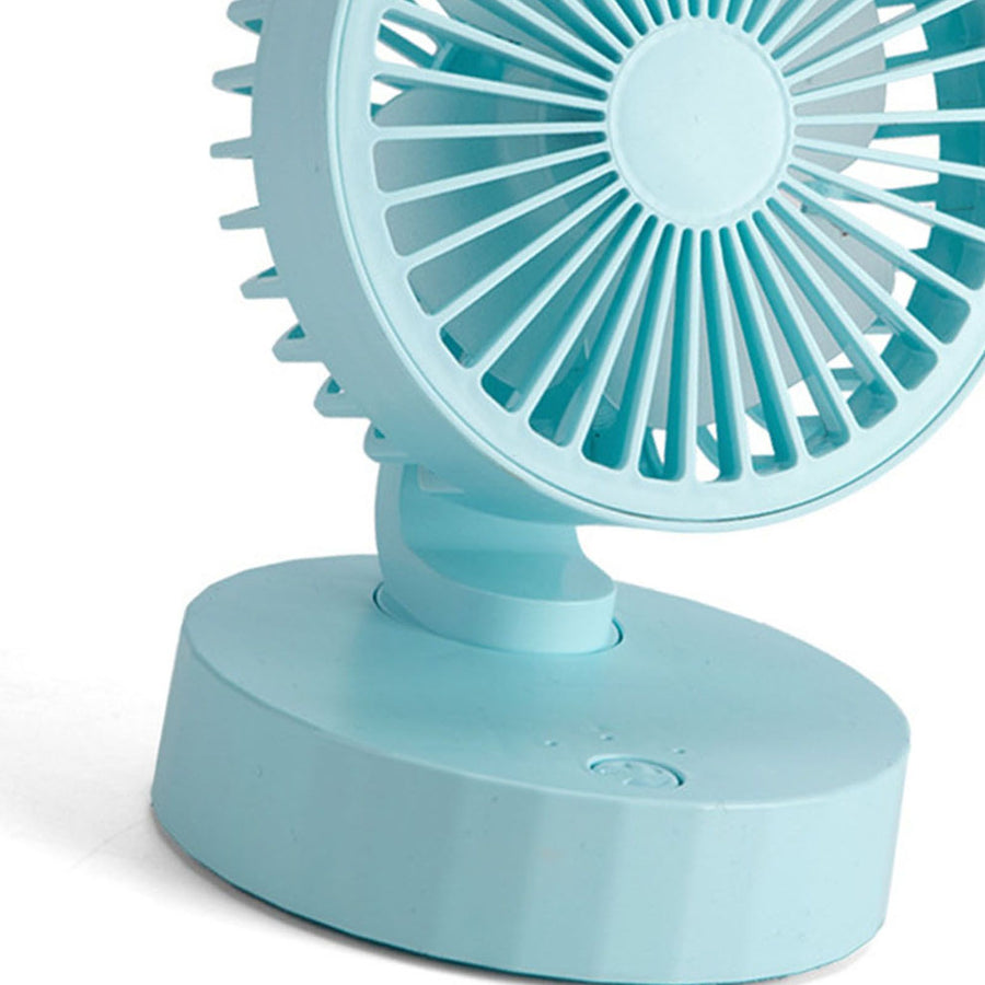 Desktop Fan 3 Speed Adjustable Portable Rechargeable Silent Small Fan Powerful USB Desk Fan for Dormitory Office Blue
