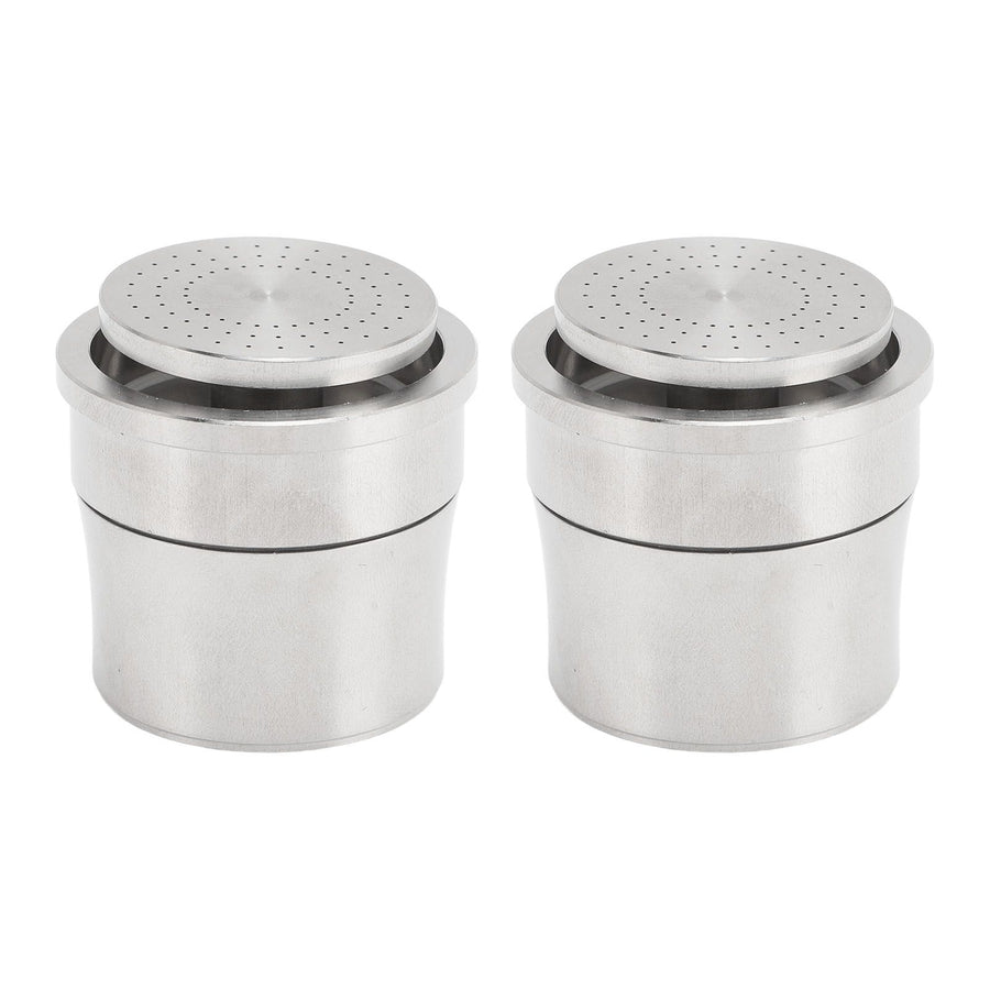 Reusable Coffee Capsule Stainless Steel Eco Friendly Refillable Coffee Pods Filter for Coffee Machines 2 Cups+ Brush Spoon