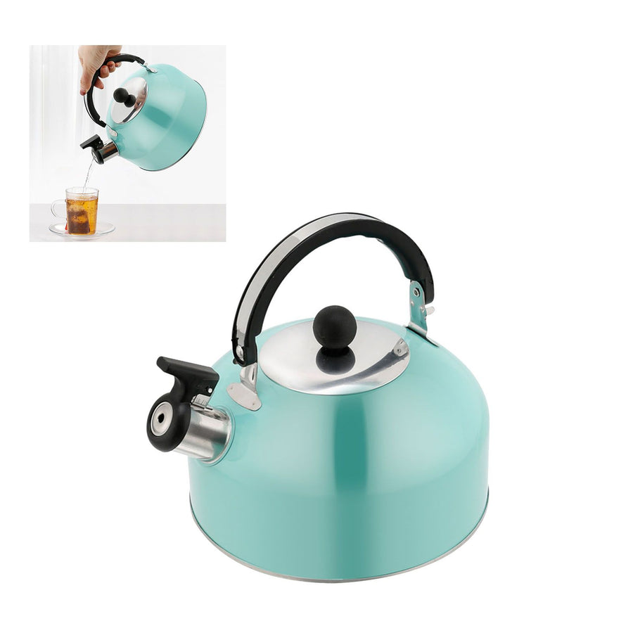 Whistling Tea Kettle Flat Bottom Stainless Steel Teapot for Stovetop Induction Cooker 3L Large Capacity