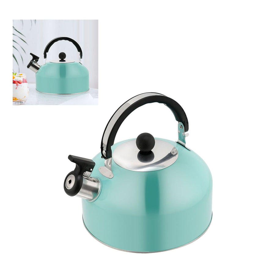 Whistling Tea Kettle Flat Bottom Stainless Steel Teapot for Stovetop Induction Cooker 3L Large Capacity
