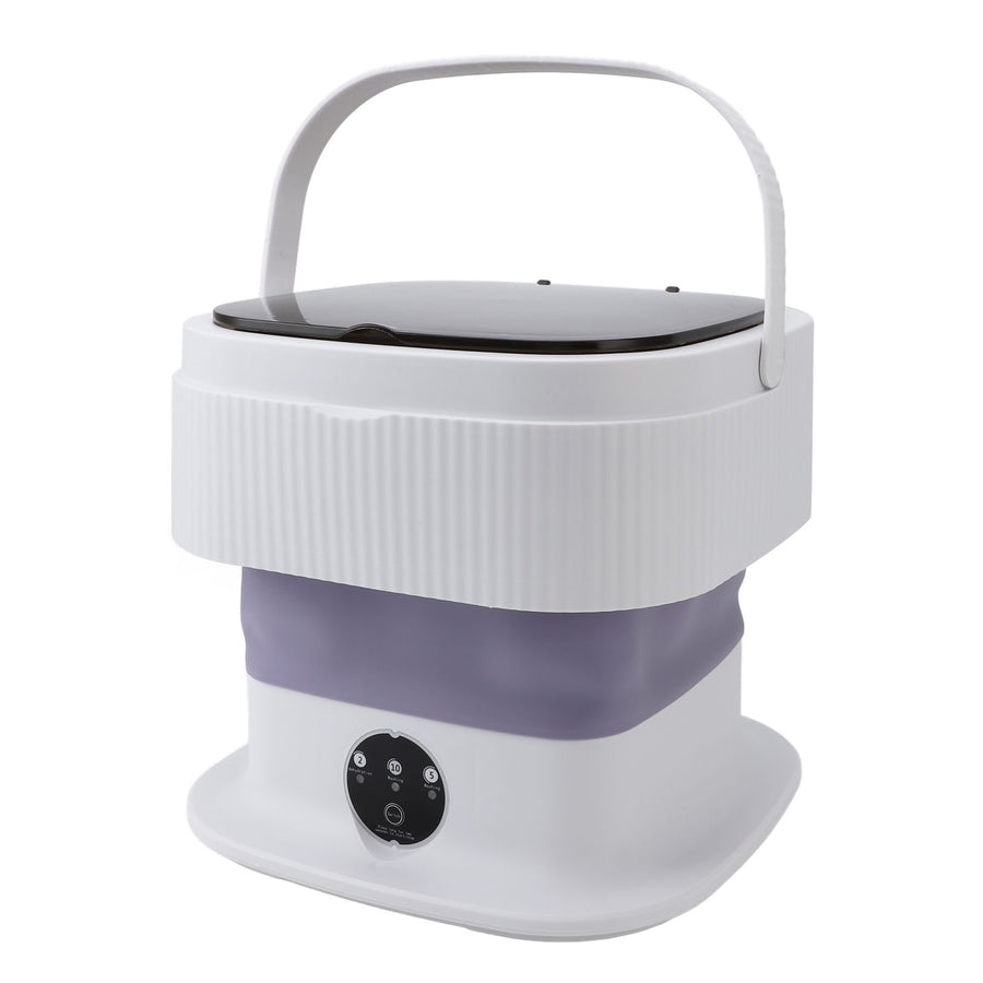 Foldable Washing Machine with Dryer Portable Folding Mini Washer for Underwear Socks Apartment Dorm RV Traveler Purple