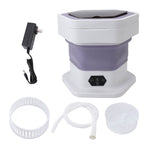 Mini Foldable Washer Wash and Spin Combo Ultra Cleaning Portable Travel Washer for Baby Clothes Underwear Pants Purple
