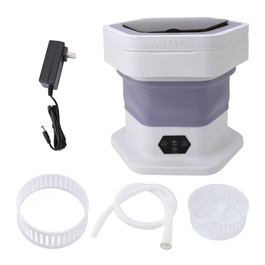 Mini Foldable Washer Wash and Spin Combo Ultra Cleaning Portable Travel Washer for Baby Clothes Underwear Pants Purple