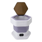 Mini Foldable Washer Wash and Spin Combo Ultra Cleaning Portable Travel Washer for Baby Clothes Underwear Pants Purple