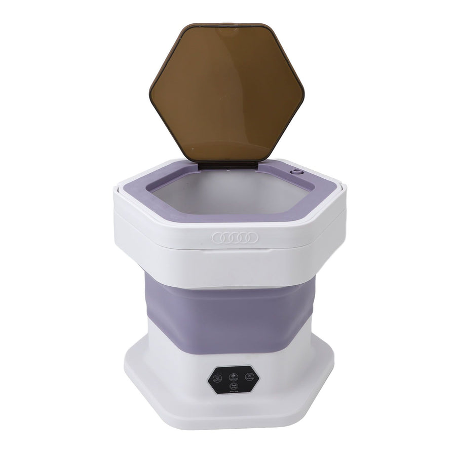 Mini Foldable Washer Wash and Spin Combo Ultra Cleaning Portable Travel Washer for Baby Clothes Underwear Pants Purple