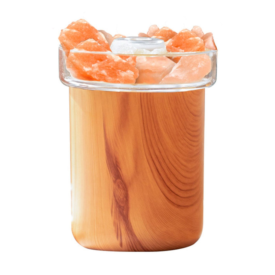 Salt Lamp Essential Oil Diffuser Portable USB Charging Humidifier for Dormitory Bedroom Light Wood Grain