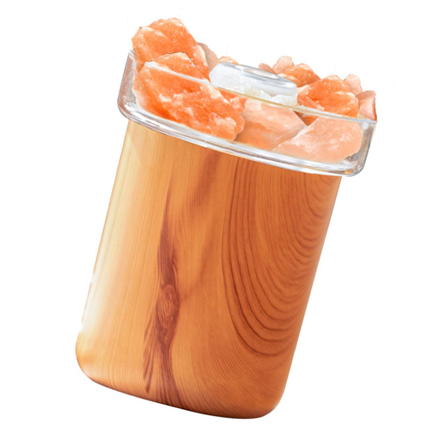 Salt Lamp Essential Oil Diffuser Portable USB Charging Humidifier for Dormitory Bedroom Light Wood Grain
