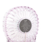 Portable Fan Transparent Foldable 1200mAh Battery USB Rechargeable Neck Hanging Fan for Walking Camping Travel Purple