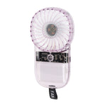 Portable Fan Transparent Foldable 1200mAh Battery USB Rechargeable Neck Hanging Fan for Walking Camping Travel Purple