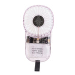 Portable Fan Transparent Foldable 1200mAh Battery USB Rechargeable Neck Hanging Fan for Walking Camping Travel Purple