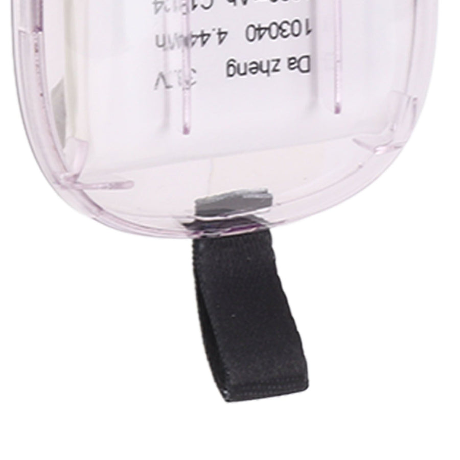 Portable Fan Transparent Foldable 1200mAh Battery USB Rechargeable Neck Hanging Fan for Walking Camping Travel Purple