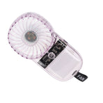 Portable Fan Transparent Foldable 1200mAh Battery USB Rechargeable Neck Hanging Fan for Walking Camping Travel Purple
