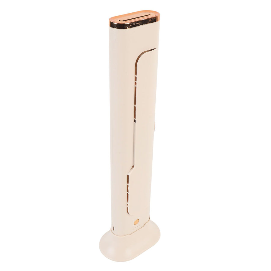 Small Tower Fan USB Rechargeable Powerful Wind Space Saving Bladeless Desk Fan for Home Office Bedroom Beige