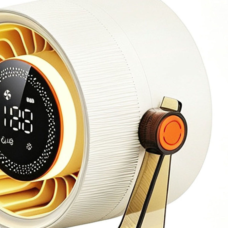 Desktop Wall Mounted Circulation Fan LED Adjustable Quiet Smart Display Fan Rotatable Rechargeable Portable Fan for Office Bedroom Use