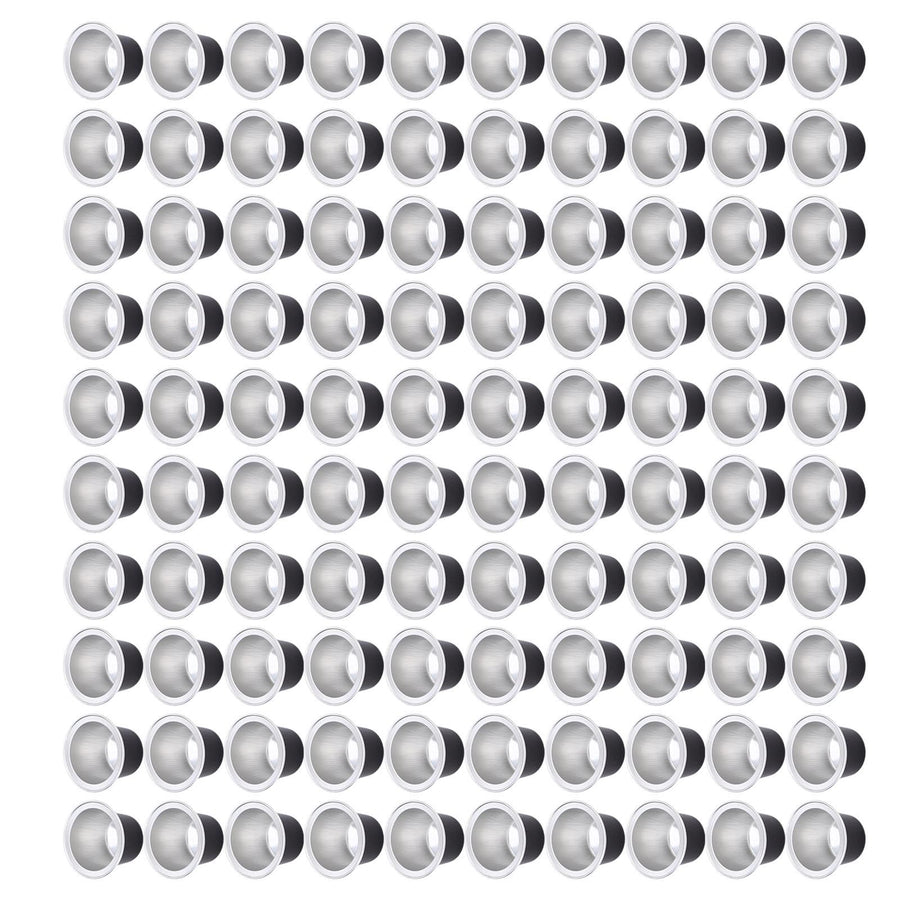 100 Pcs 15ml Empty Coffee Capsule Cups Aluminum Foil Refillable Coffee Capsules Easy Sealing for Coffee Makers Black