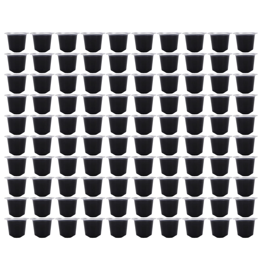 100 Pcs 15ml Empty Coffee Capsule Cups Aluminum Foil Refillable Coffee Capsules Easy Sealing for Coffee Makers Black
