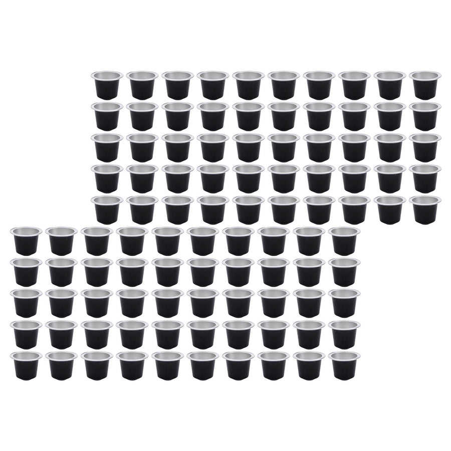 100 Pcs 15ml Empty Coffee Capsule Cups Aluminum Foil Refillable Coffee Capsules Easy Sealing for Coffee Makers Black