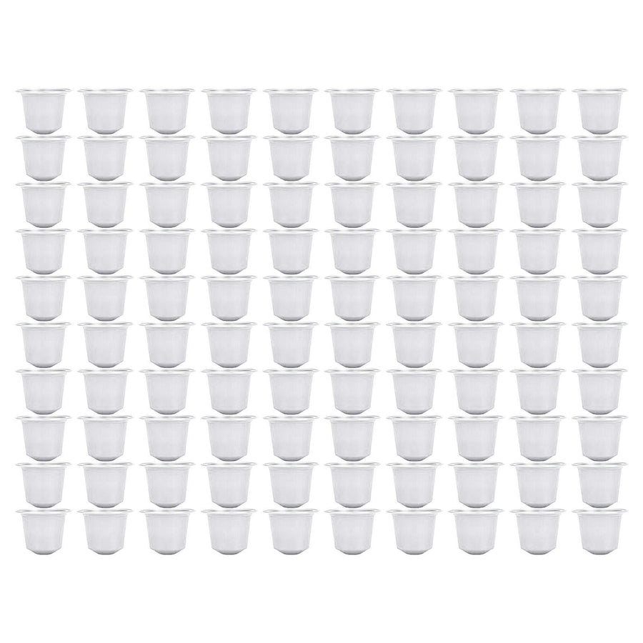 100 Pcs 15ml Empty Coffee Capsule Cups Aluminum Foil Refillable Coffee Capsules Easy Sealing for Coffee Makers Silver