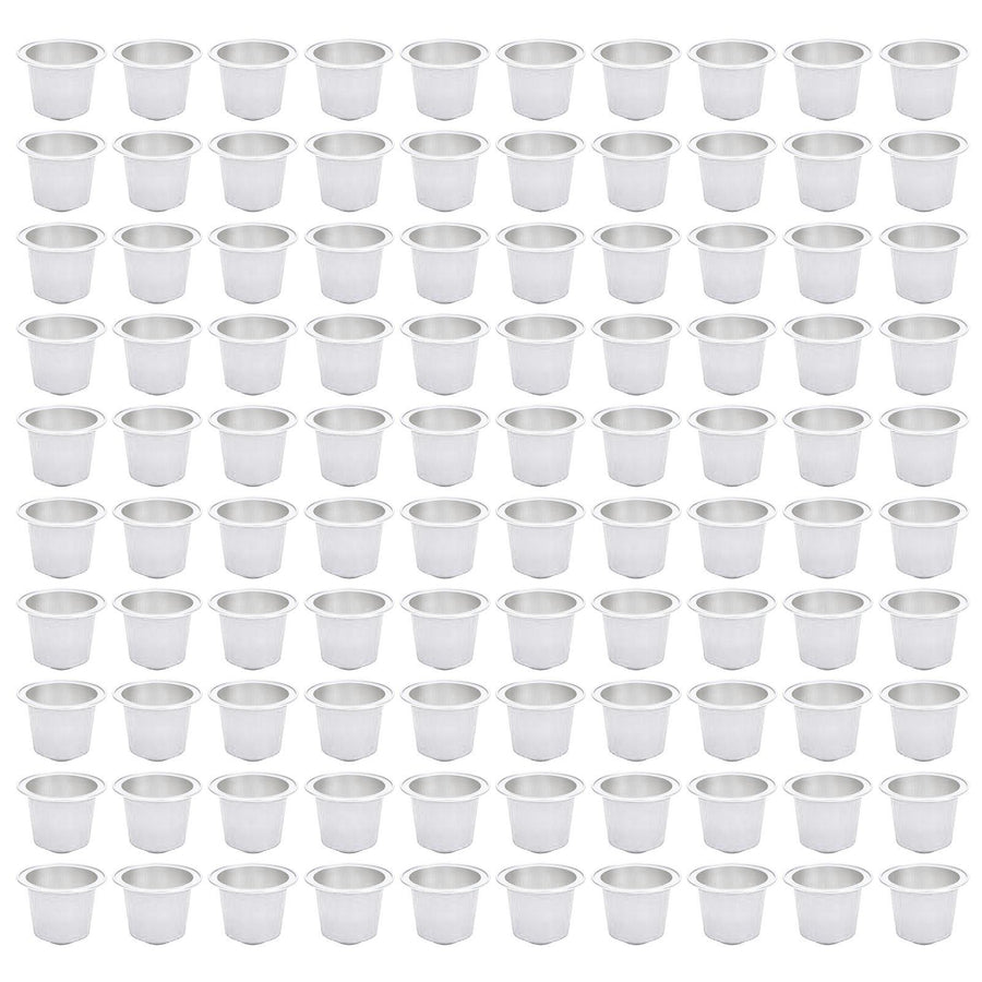 100 Pcs 15ml Empty Coffee Capsule Cups Aluminum Foil Refillable Coffee Capsules Easy Sealing for Coffee Makers Silver