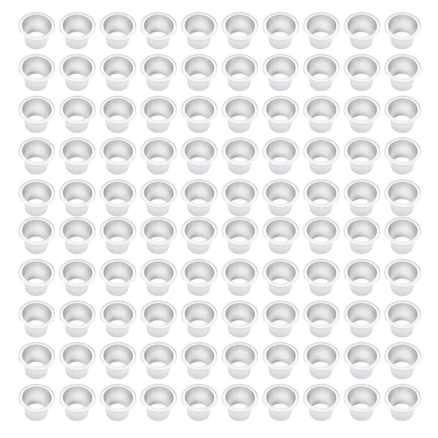100 Pcs 15ml Empty Coffee Capsule Cups Aluminum Foil Refillable Coffee Capsules Easy Sealing for Coffee Makers Silver