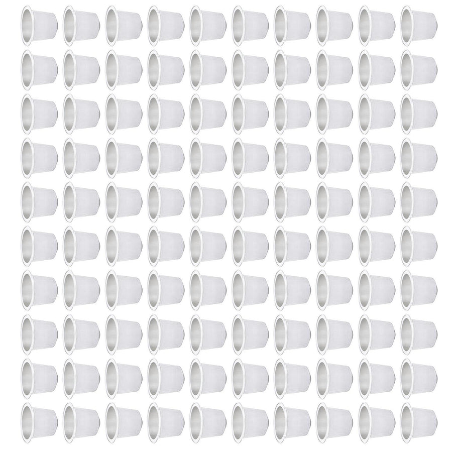 100 Pcs 15ml Empty Coffee Capsule Cups Aluminum Foil Refillable Coffee Capsules Easy Sealing for Coffee Makers Silver