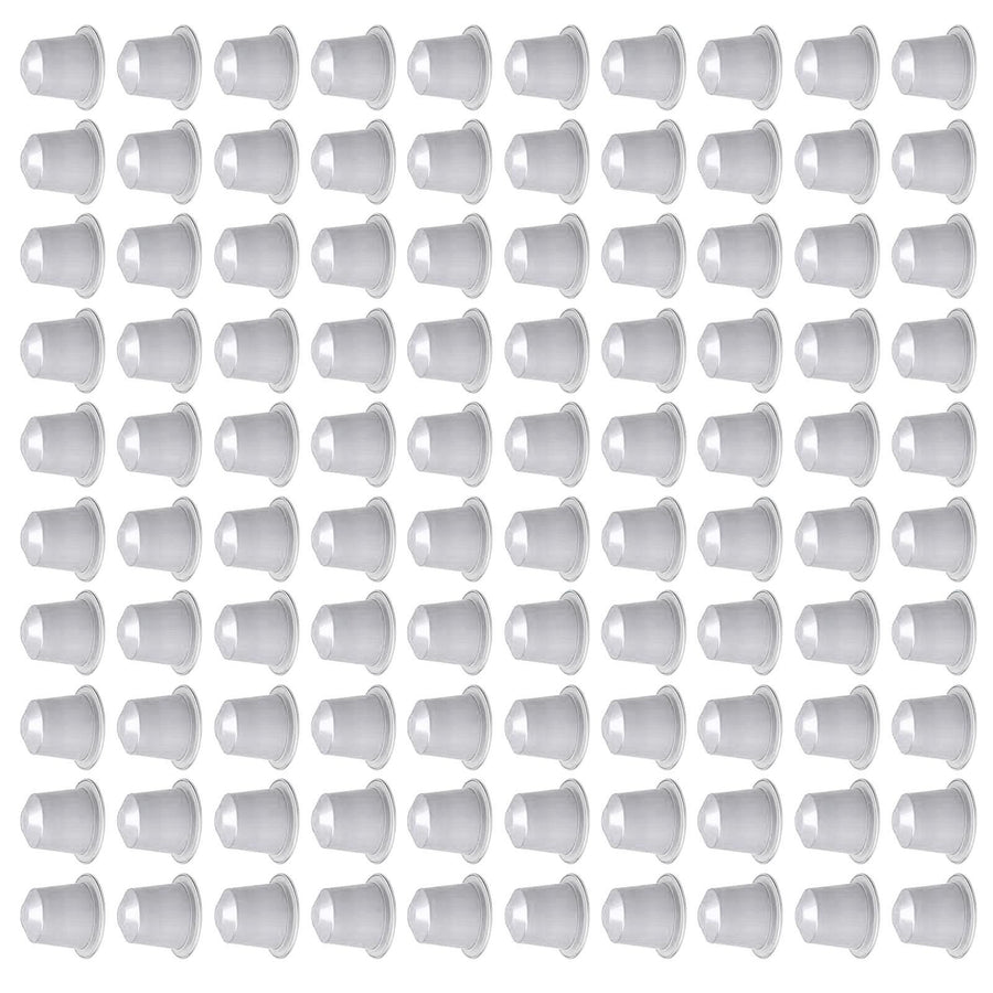 100 Pcs 15ml Empty Coffee Capsule Cups Aluminum Foil Refillable Coffee Capsules Easy Sealing for Coffee Makers Silver
