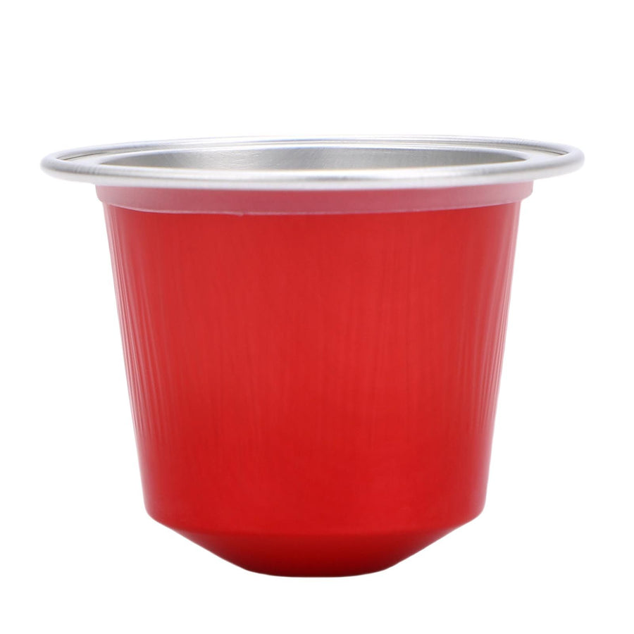 100 Pcs 15ml Empty Coffee Capsule Cups Aluminum Foil Refillable Coffee Capsules Easy Sealing for Coffee Makers Red