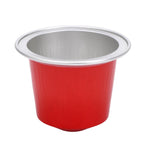 100 Pcs 15ml Empty Coffee Capsule Cups Aluminum Foil Refillable Coffee Capsules Easy Sealing for Coffee Makers Red