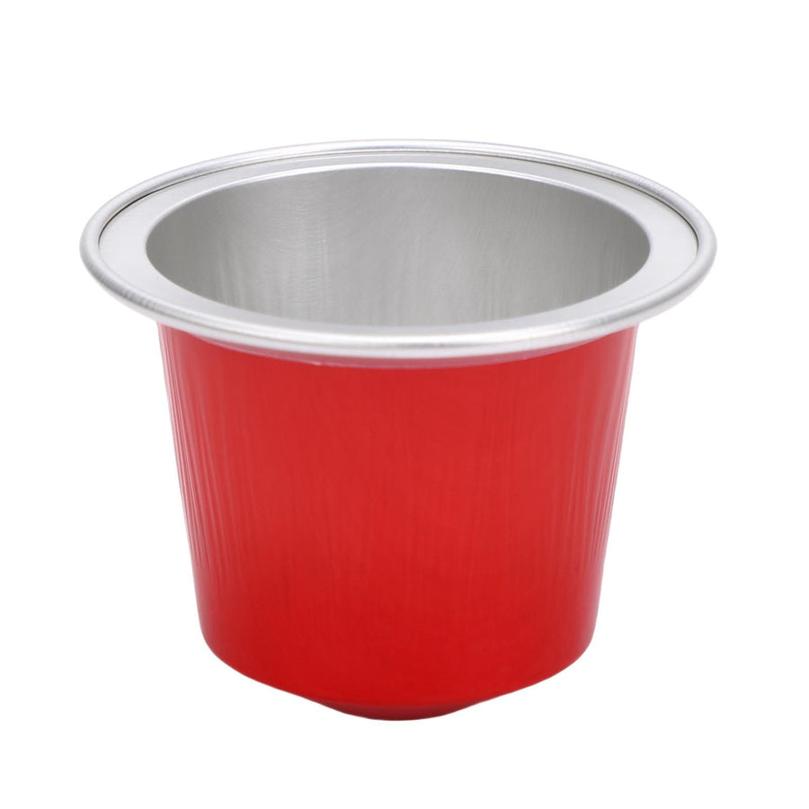 100 Pcs 15ml Empty Coffee Capsule Cups Aluminum Foil Refillable Coffee Capsules Easy Sealing for Coffee Makers Red
