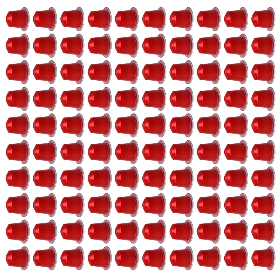100 Pcs 15ml Empty Coffee Capsule Cups Aluminum Foil Refillable Coffee Capsules Easy Sealing for Coffee Makers Red