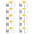 10 Set Sliding Window Safety Lock Aluminum Alloy Slide Security Lock Stopper with Keys