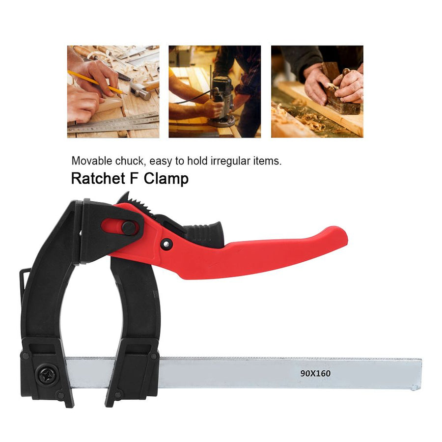 DIY Woodworking Ratchet Quick Fixing F Clamps Bar Clips Carpentry Accessory Hand Tool