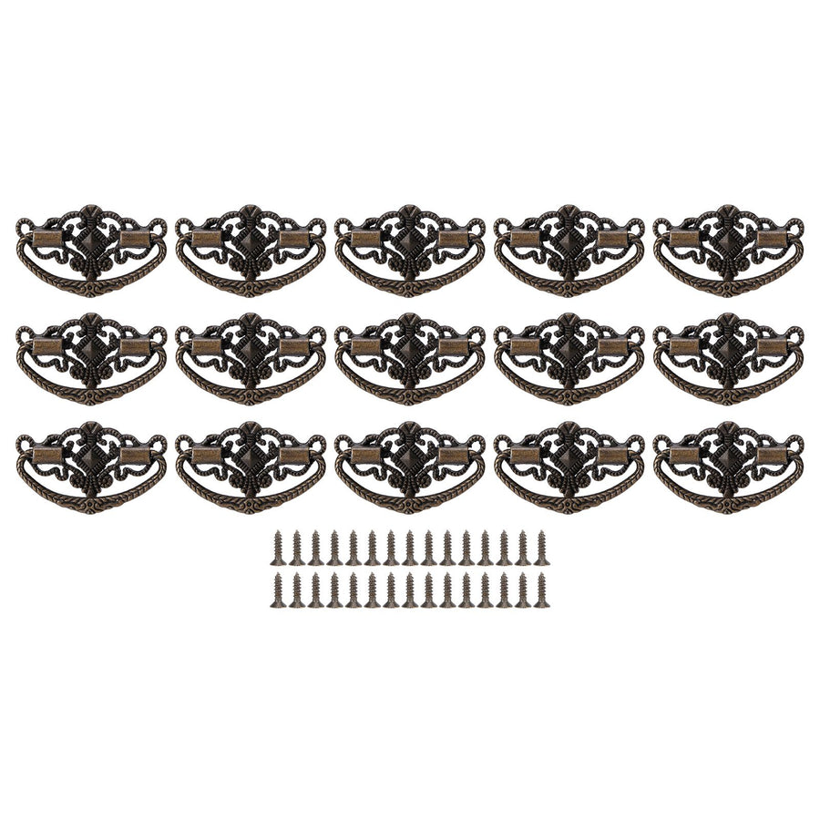 15 Sets Antique Handle Kitchen Cabinet Drawer Handle Pulls Zinc Alloy Cupboard Hardware FittingSmall Size