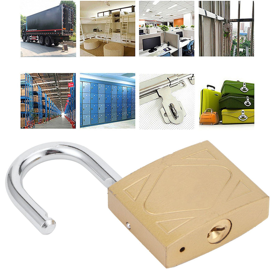 Household Outdoor Padlock with 3 Keys MediumThick Brass Iron Padlock for Door Cabinet(50mm )