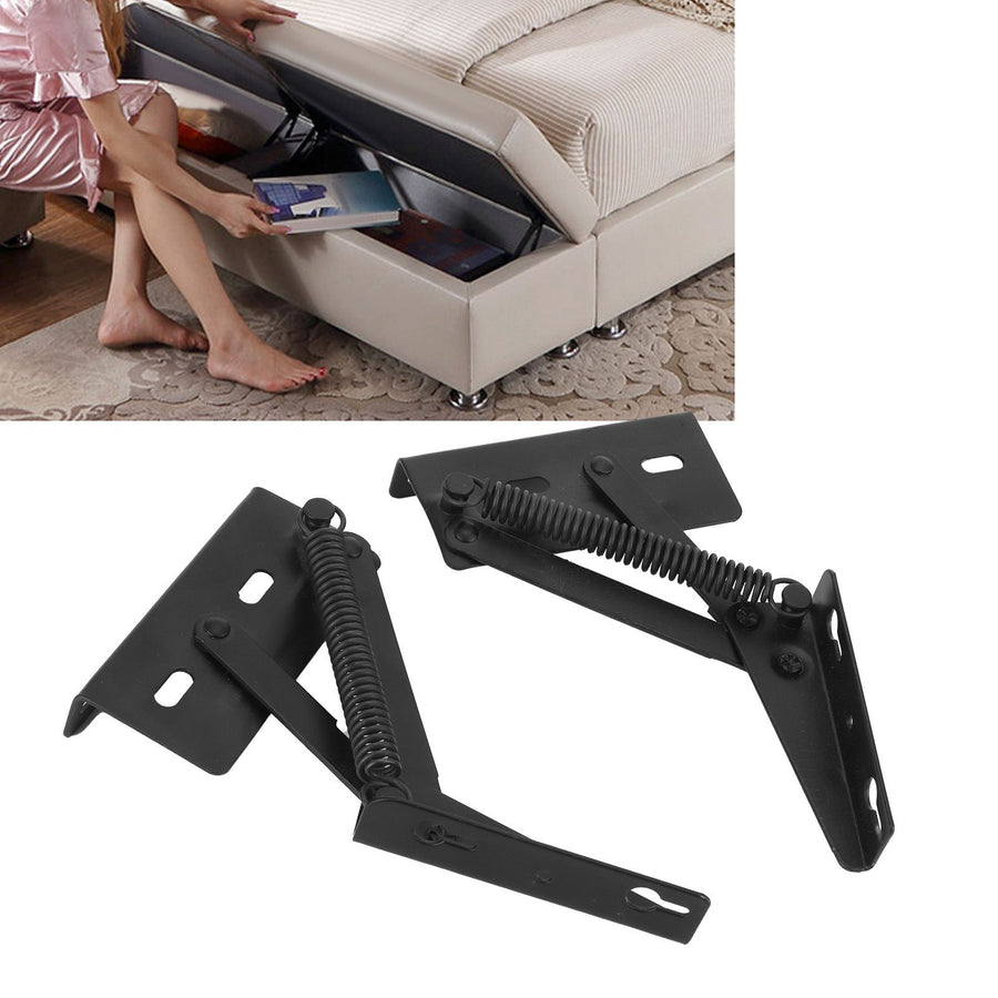 Black Split Spring Hinge Iron Triangular Hinge Hardware Supply for Folding Bed Sofa