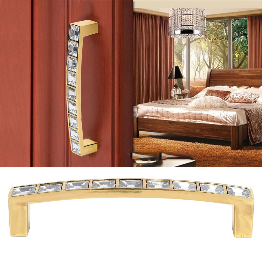 Crystal Pull Modern Cabinet Handle Double Hole Handle for Closet Drawer Cupboard Door