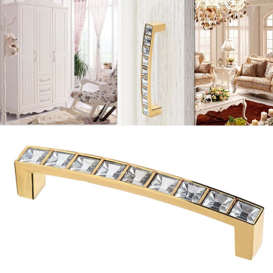 Crystal Pull Modern Cabinet Handle Double Hole Handle for Closet Drawer Cupboard Door
