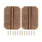 2Set Furniture Hinge Retro Antique Brass Hinges Hardwares for Cabinet Jewelry Box