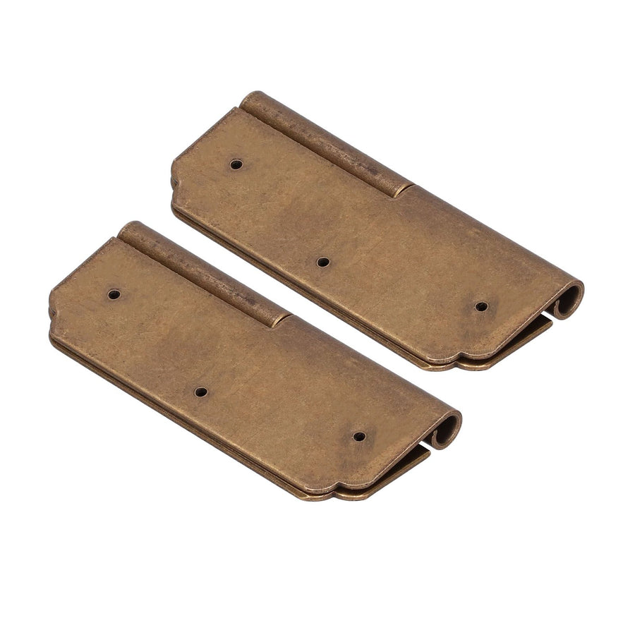 2Set Furniture Hinge Retro Antique Brass Hinges Hardwares for Cabinet Jewelry Box