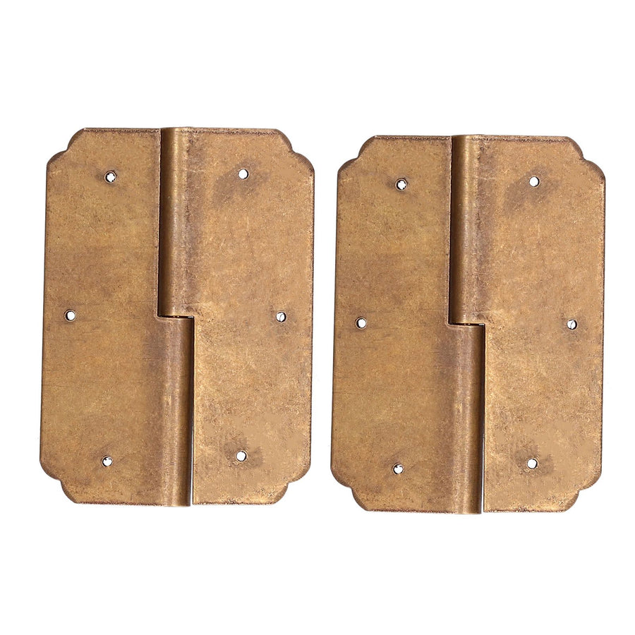 2Set Furniture Hinge Retro Antique Brass Hinges Hardwares for Cabinet Jewelry Box