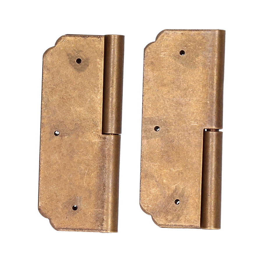 2Set Furniture Hinge Retro Antique Brass Hinges Hardwares for Cabinet Jewelry Box
