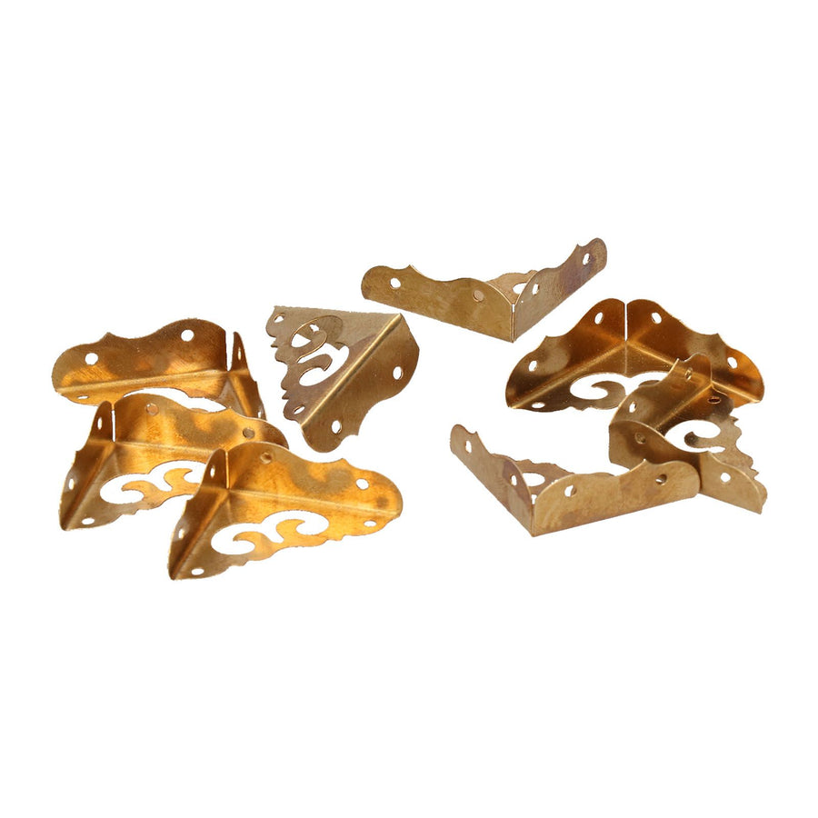8Set Box Corner Protector Antique Short Side Brass Corner Guard for Box Cabinet Furniture