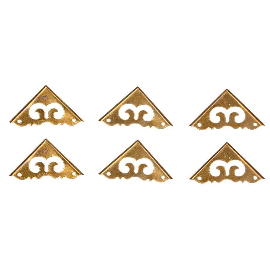 8Set Box Corner Protector Antique Short Side Brass Corner Guard for Box Cabinet Furniture