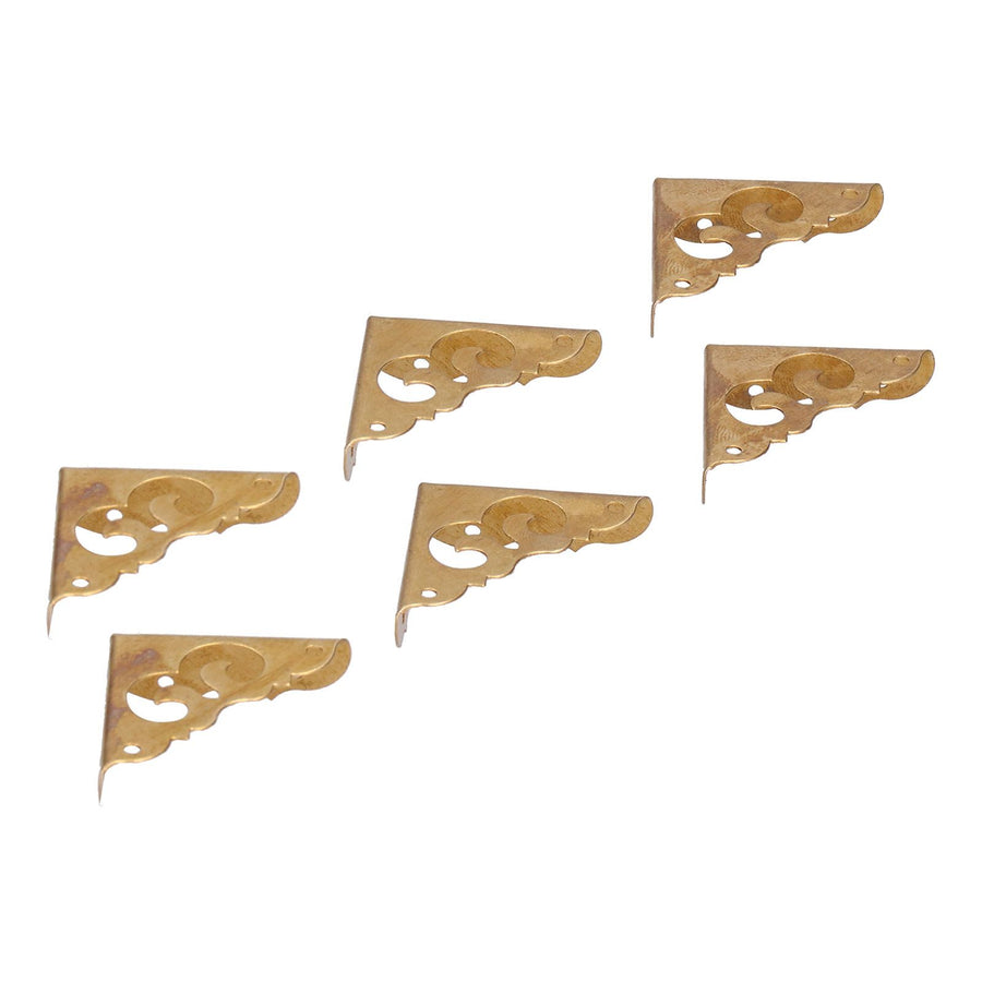 8Set Box Corner Protector Antique Short Side Brass Corner Guard for Box Cabinet Furniture