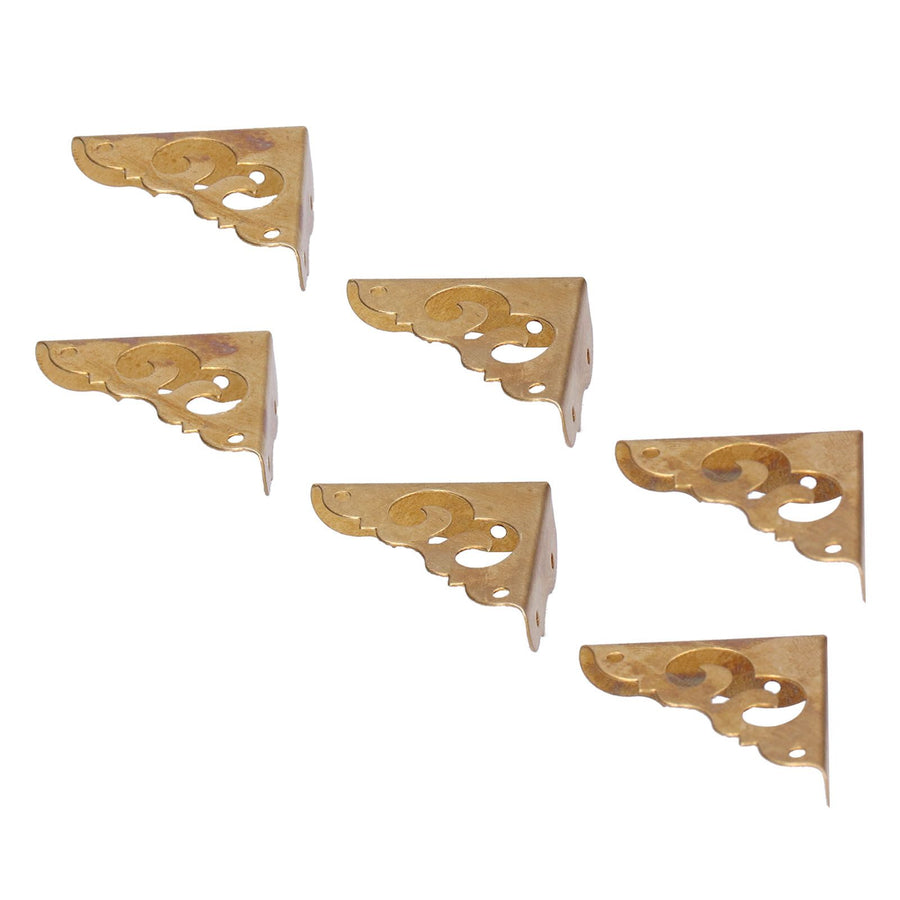 8Set Box Corner Protector Antique Short Side Brass Corner Guard for Box Cabinet Furniture